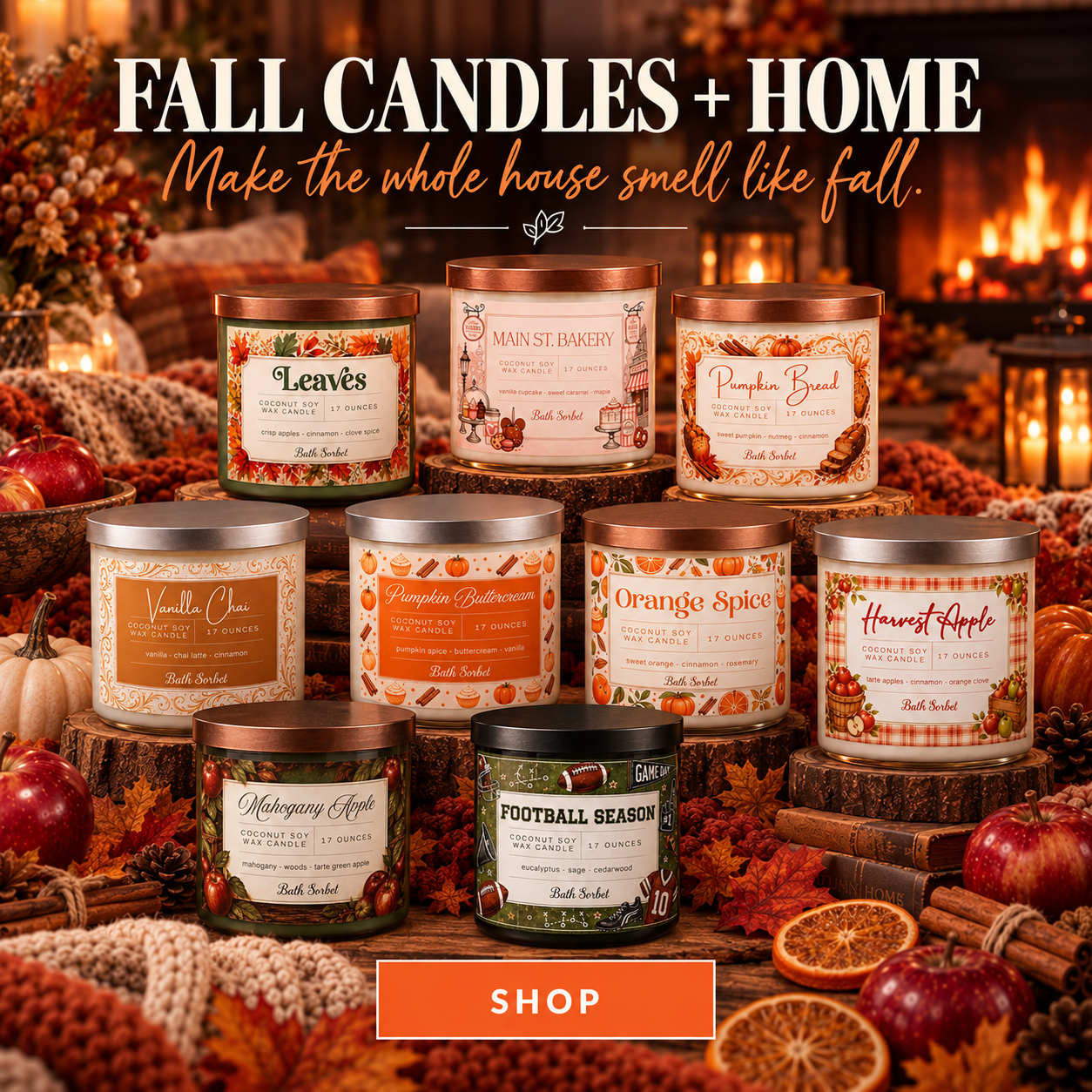 Bath Sorbet Fall Candles and Home collection